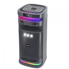 Akai Ηχείο Karaoke με Ασύρματο Μικρόφωνο και Εφέ Φωτισμού X12 Μαύρο